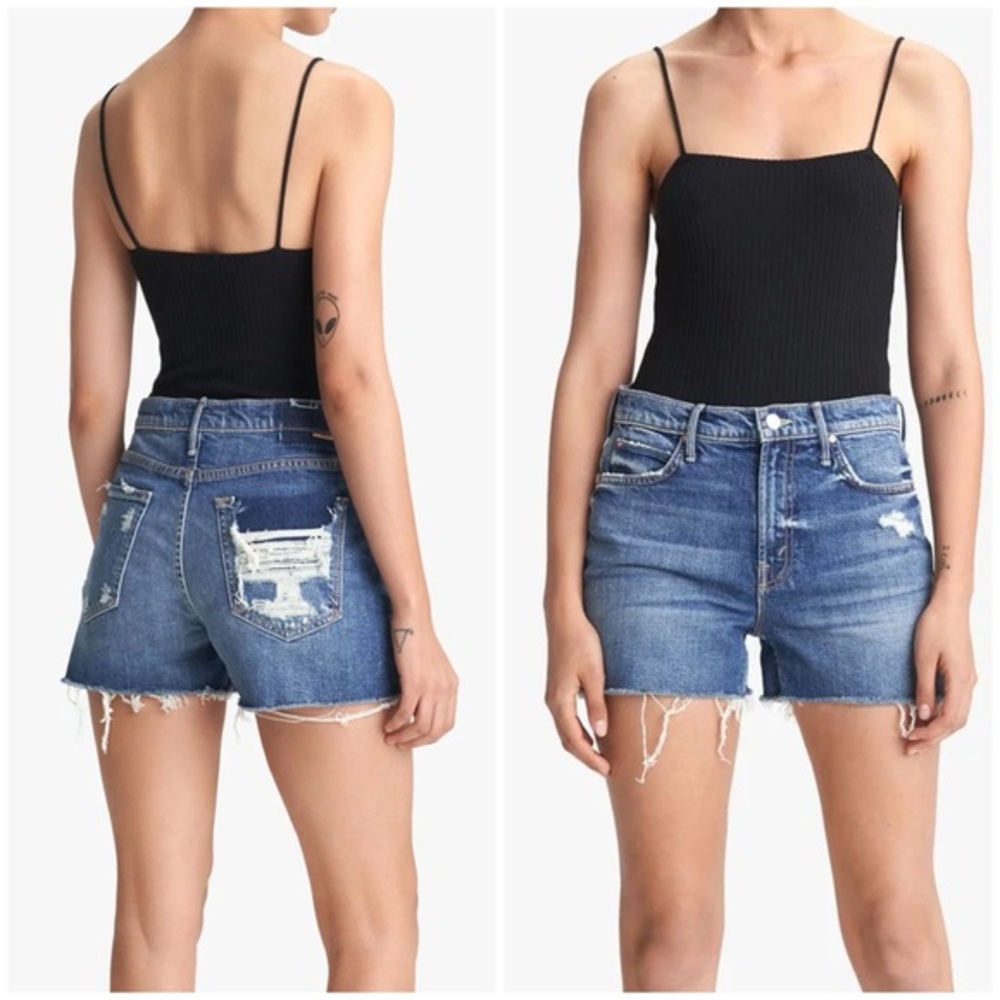 NWT Mother‎ Superior The Dutchie Short Fray Cowboys Don't Cry Blue Size 24